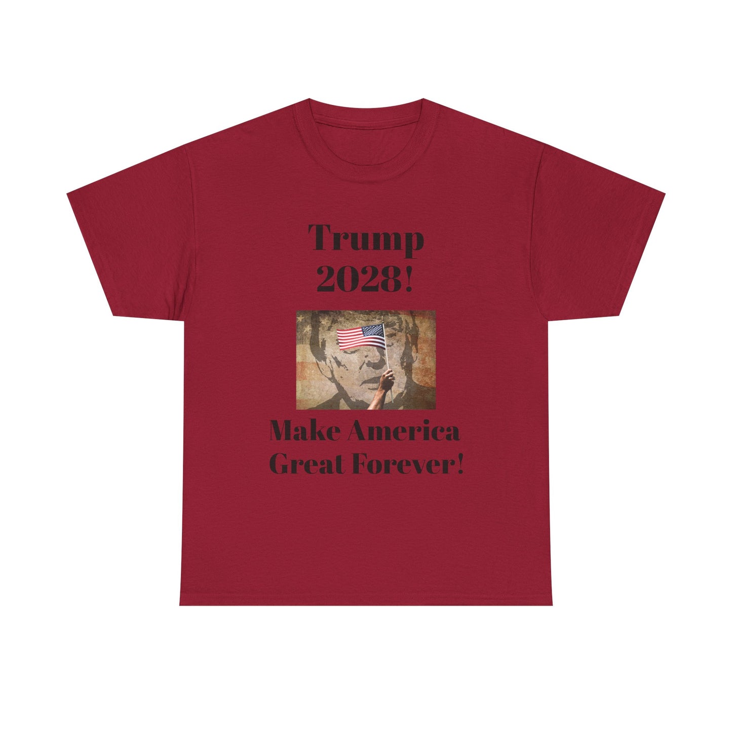 Trump 2028 Unisex Heavy Cotton Tee - Make America Great Forever!