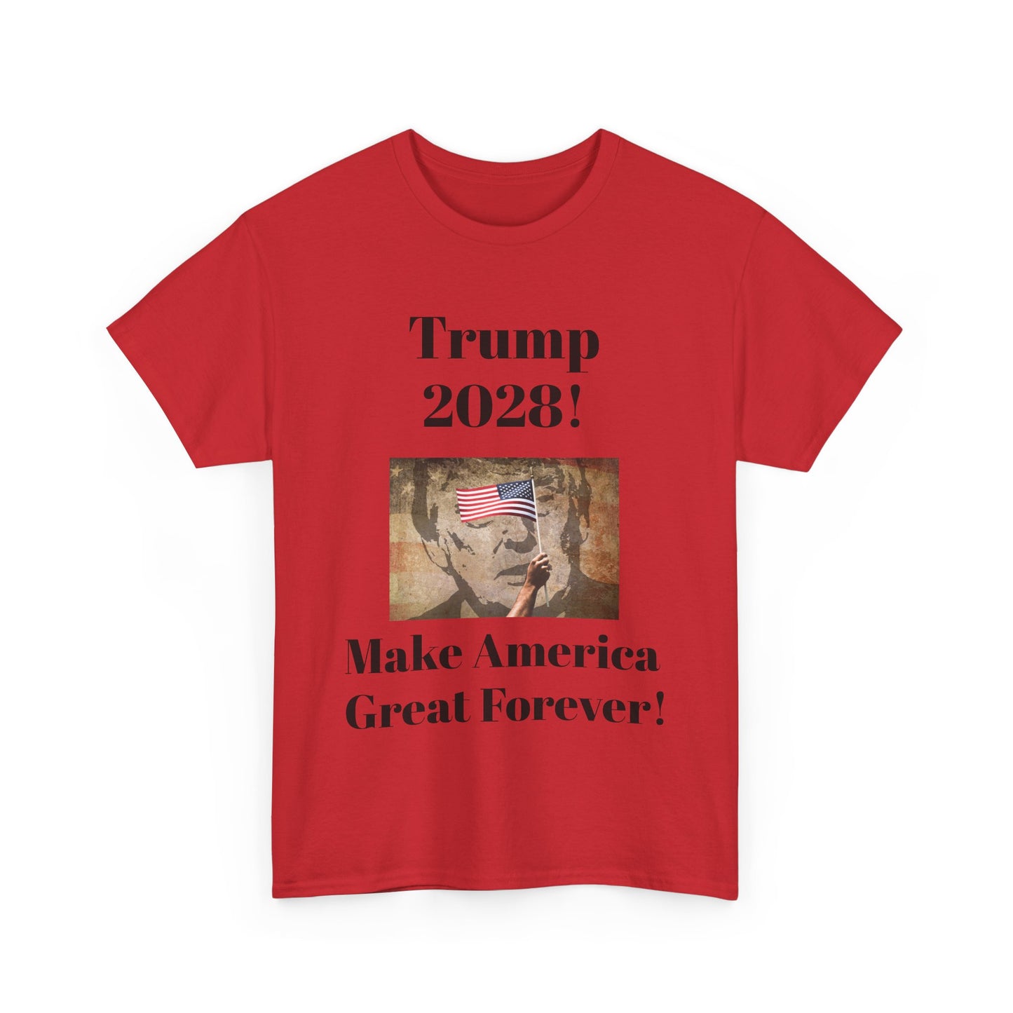 Trump 2028 Unisex Heavy Cotton Tee - Make America Great Forever!